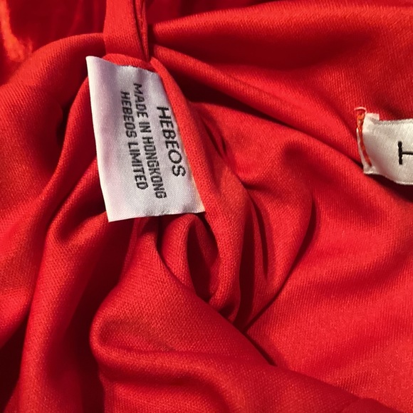 Hebeos| Sweetheart A-Long Red Mermaid Velvet Prom Dress| Sz M - Picture 14 of 15